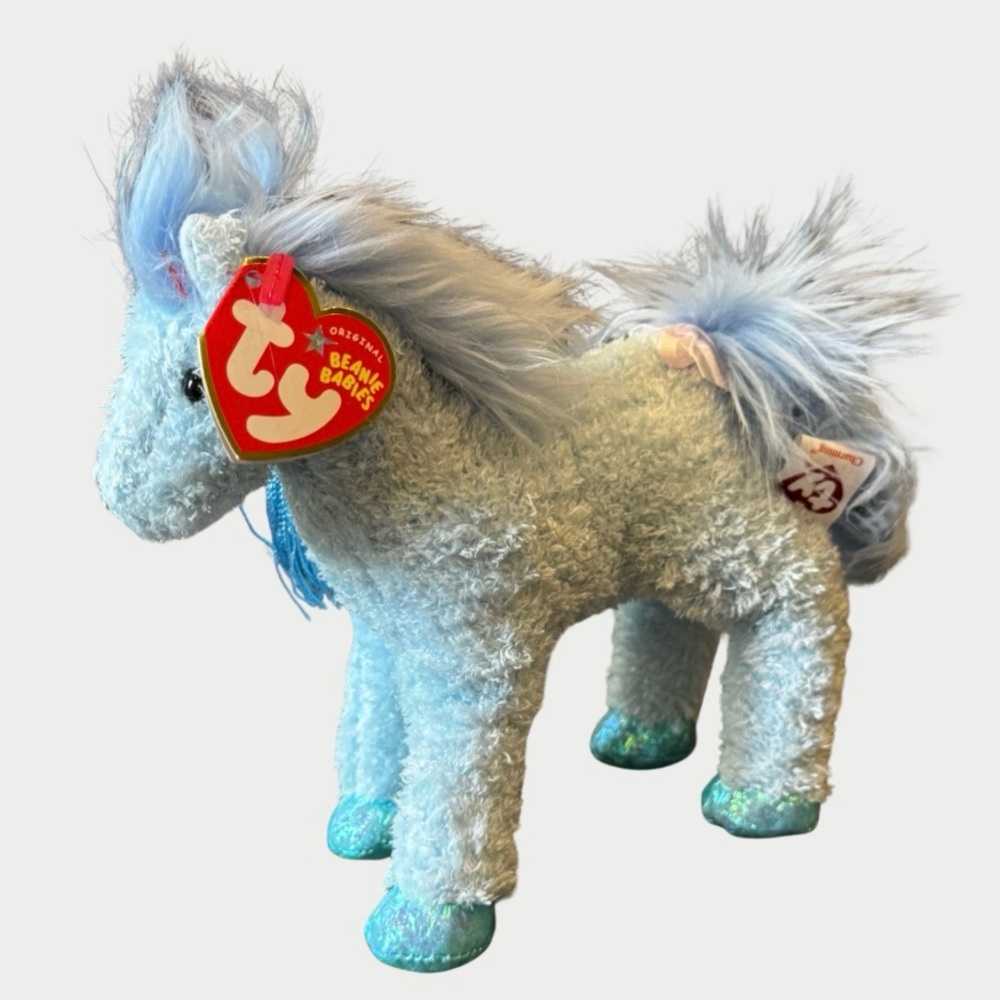 Ty Blue Horse Beanie Baby Charming 6.5” ❗️RARE❗️💜 BOGO